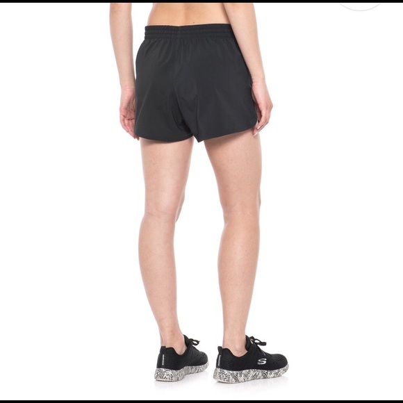 Adidas Black Woven Slit Shorts Built-in Briefs - Picture 2 of 7